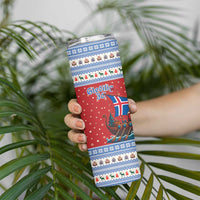 Iceland Viking Santa Christmas Skinny Tumbler Funny Reindeer Norse Xmas - Wonder Print Shop
