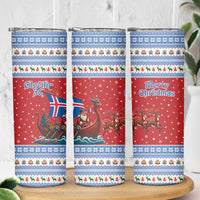 Iceland Viking Santa Christmas Skinny Tumbler Funny Reindeer Norse Xmas - Wonder Print Shop