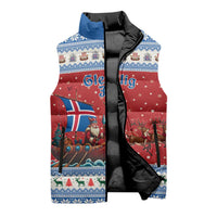 Iceland Viking Santa Christmas Sleeveless Puffer Jacket Funny Reindeer Norse Xmas - Wonder Print Shop