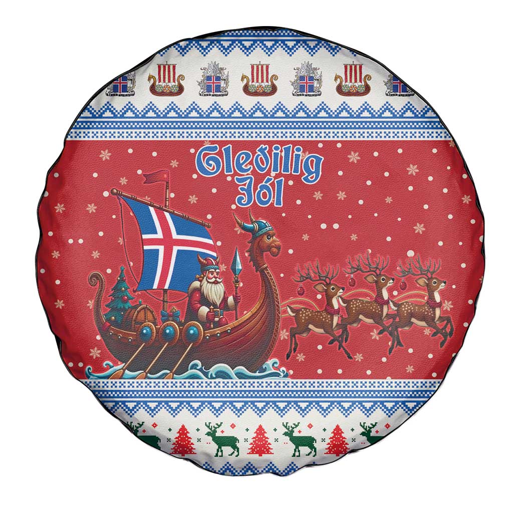 Iceland Viking Santa Christmas Spare Tire Cover Funny Reindeer Norse Xmas - Wonder Print Shop