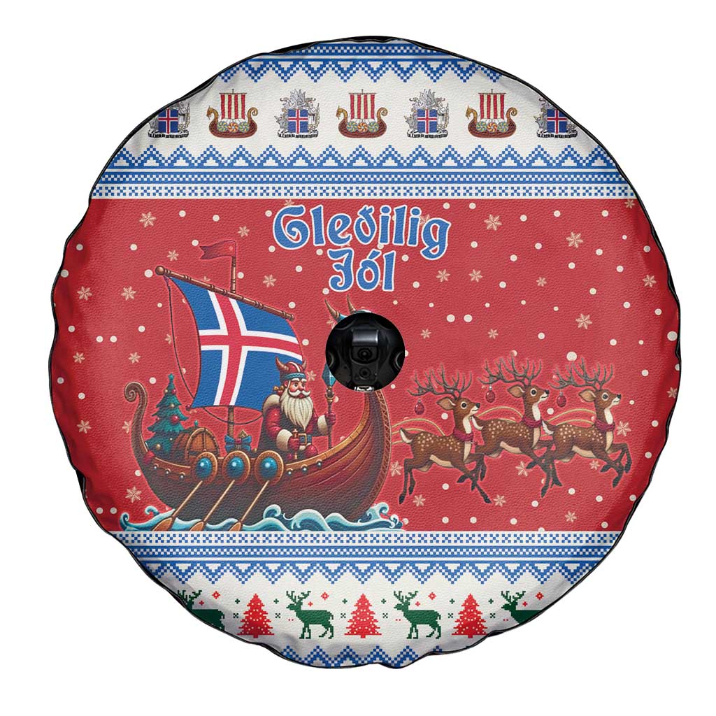 Iceland Viking Santa Christmas Spare Tire Cover Funny Reindeer Norse Xmas - Wonder Print Shop