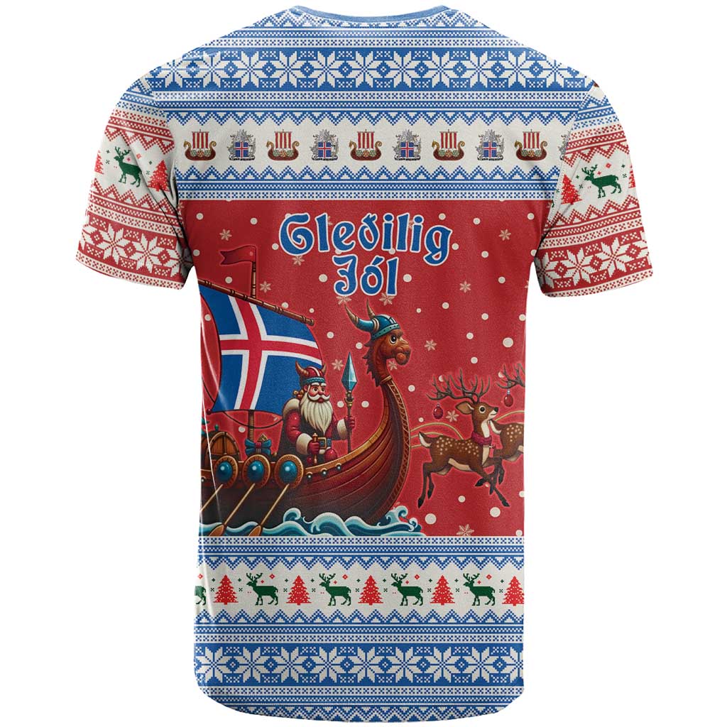 Iceland Viking Santa Christmas T Shirt Funny Reindeer Norse Xmas - Wonder Print Shop
