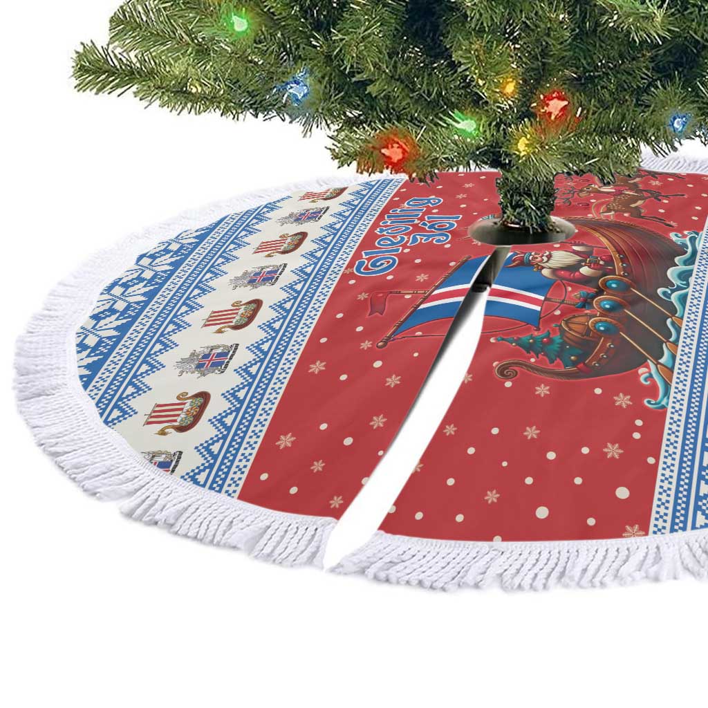 Iceland Viking Santa Christmas Tree Skirt Funny Reindeer Norse Xmas - Wonder Print Shop