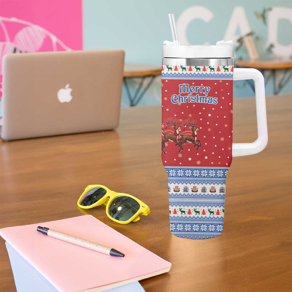 Iceland Viking Santa Christmas Tumbler With Handle Funny Reindeer Norse Xmas - Wonder Print Shop