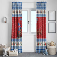 Iceland Viking Santa Christmas Window Curtain Funny Reindeer Norse Xmas - Wonder Print Shop