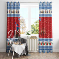 Iceland Viking Santa Christmas Window Curtain Funny Reindeer Norse Xmas - Wonder Print Shop