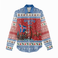 Iceland Viking Santa Christmas Women Casual Shirt Funny Reindeer Norse Xmas - Wonder Print Shop