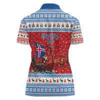 Iceland Viking Santa Christmas Women Polo Shirt Funny Reindeer Norse Xmas - Wonder Print Shop