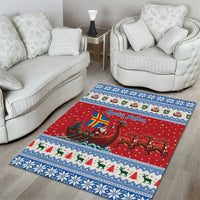 Aland Viking Santa Christmas Area Rug Funny Reindeer Norse Xmas - Wonder Print Shop