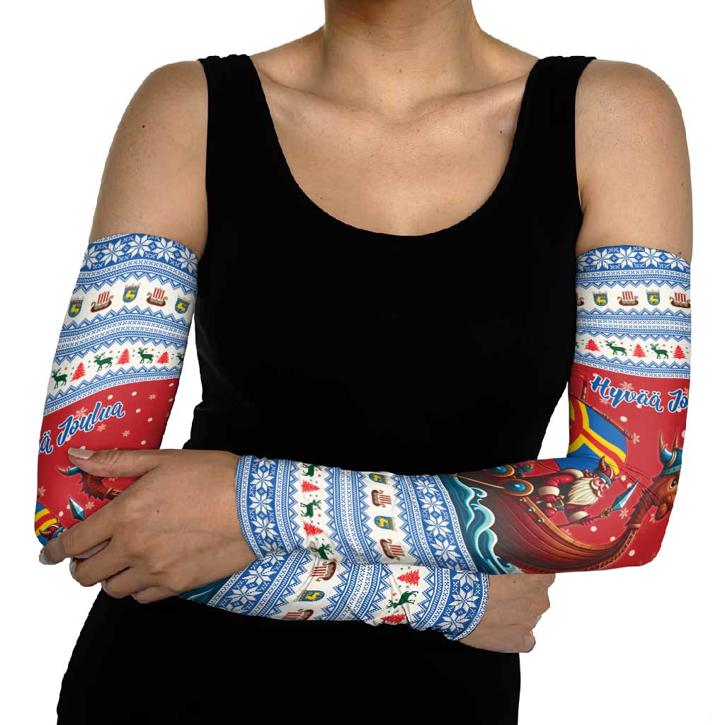 Aland Viking Santa Christmas Arm Sleeves Funny Reindeer Norse Xmas - Wonder Print Shop