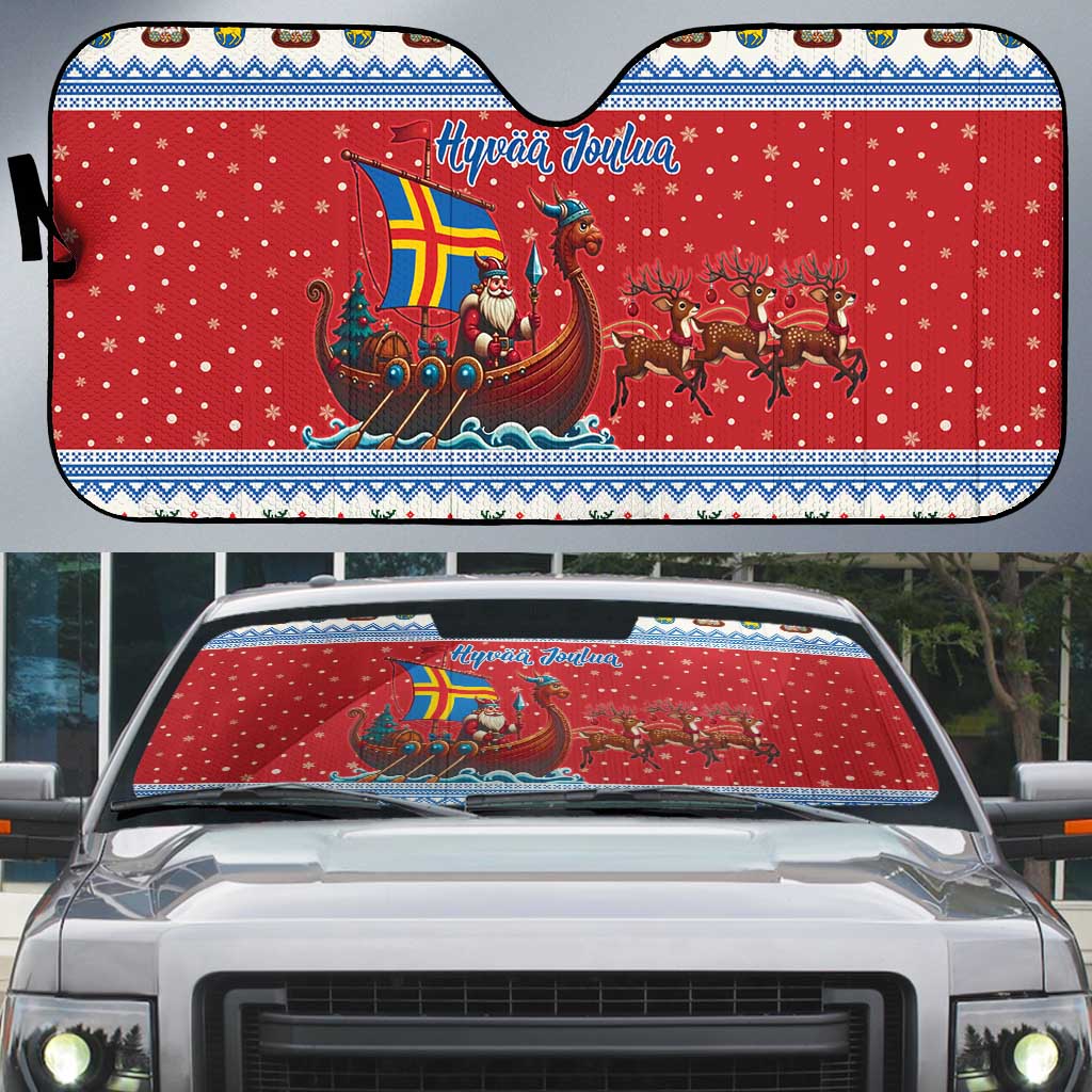 Aland Viking Santa Christmas Auto Sun Shade Funny Reindeer Norse Xmas - Wonder Print Shop