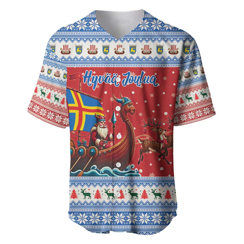 Aland Viking Santa Christmas Baseball Jersey Funny Reindeer Norse Xmas - Wonder Print Shop