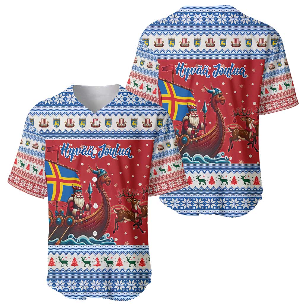 Aland Viking Santa Christmas Baseball Jersey Funny Reindeer Norse Xmas - Wonder Print Shop