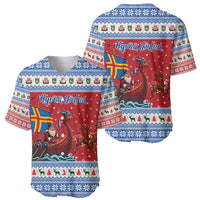 Aland Viking Santa Christmas Baseball Jersey Funny Reindeer Norse Xmas - Wonder Print Shop