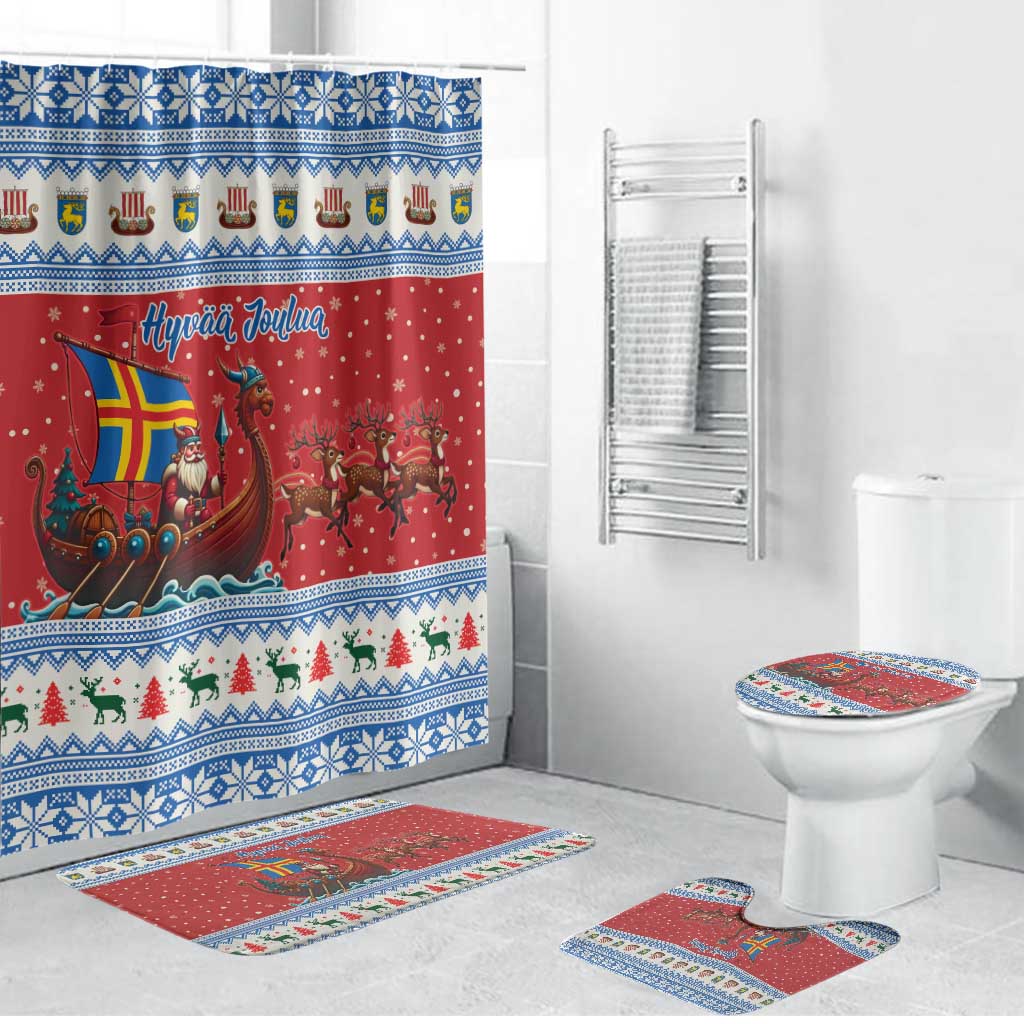 Aland Viking Santa Christmas Bathroom Set Funny Reindeer Norse Xmas - Wonder Print Shop