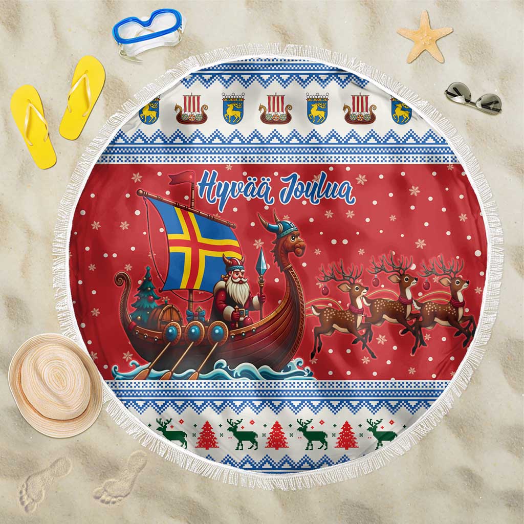 Aland Viking Santa Christmas Beach Blanket Funny Reindeer Norse Xmas - Wonder Print Shop
