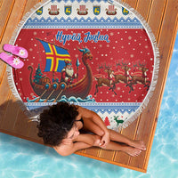 Aland Viking Santa Christmas Beach Blanket Funny Reindeer Norse Xmas - Wonder Print Shop