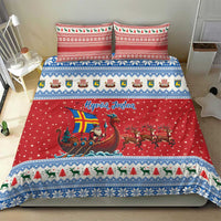 Aland Viking Santa Christmas Bedding Set Funny Reindeer Norse Xmas - Wonder Print Shop