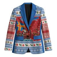 Aland Viking Santa Christmas Blazer Funny Reindeer Norse Xmas - Wonder Print Shop