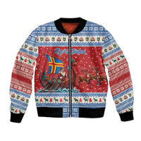 Aland Viking Santa Christmas Bomber Jacket Funny Reindeer Norse Xmas - Wonder Print Shop