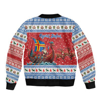 Aland Viking Santa Christmas Bomber Jacket Funny Reindeer Norse Xmas - Wonder Print Shop