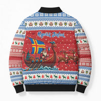 Aland Viking Santa Christmas Bomber Puffer Jacket Funny Reindeer Norse Xmas - Wonder Print Shop