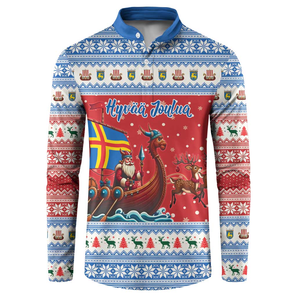 Aland Viking Santa Christmas Button Sweatshirt Funny Reindeer Norse Xmas - Wonder Print Shop