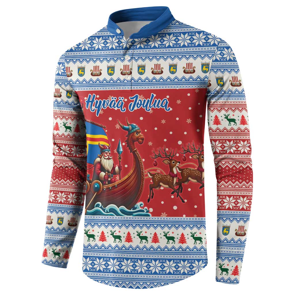 Aland Viking Santa Christmas Button Sweatshirt Funny Reindeer Norse Xmas - Wonder Print Shop