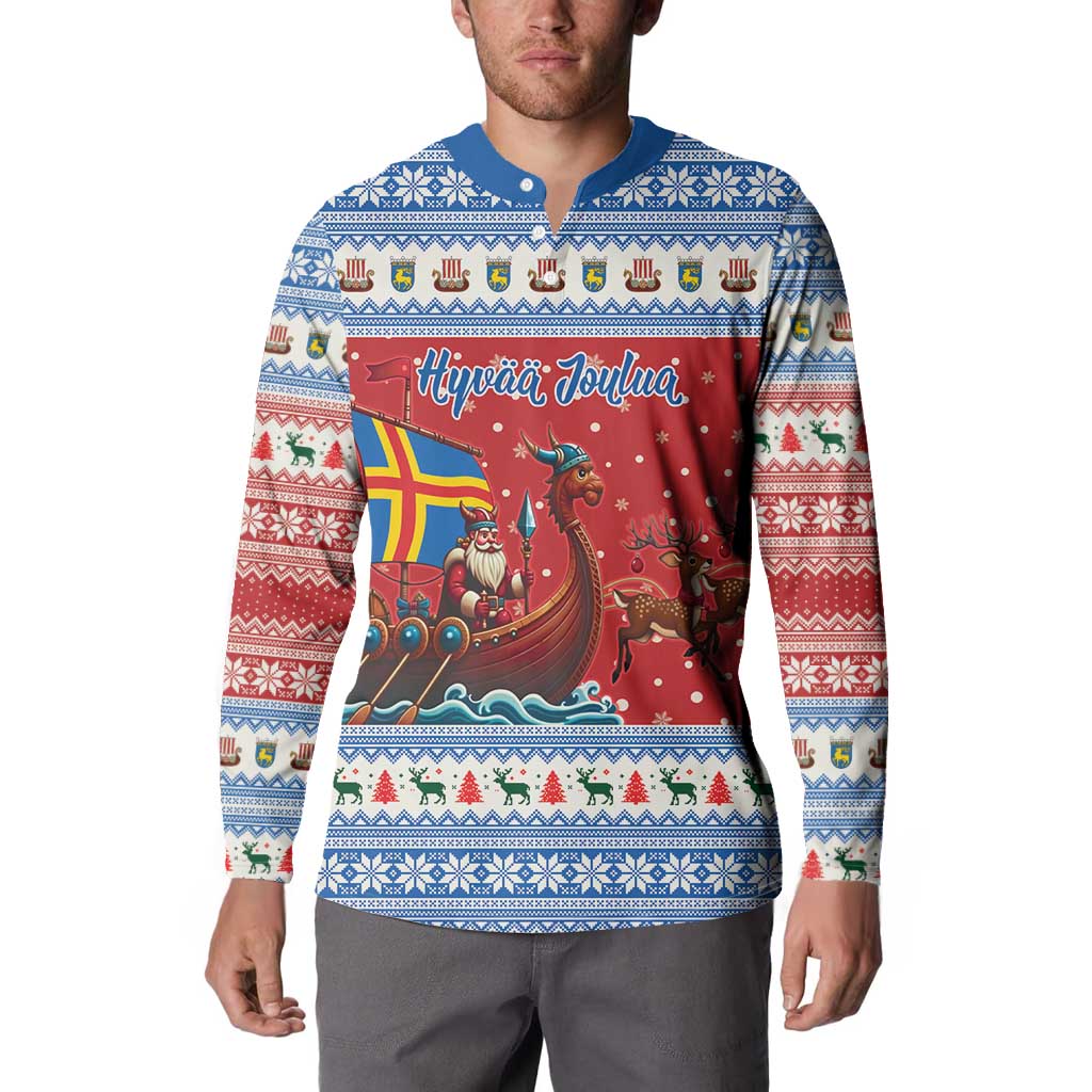 Aland Viking Santa Christmas Button Sweatshirt Funny Reindeer Norse Xmas - Wonder Print Shop
