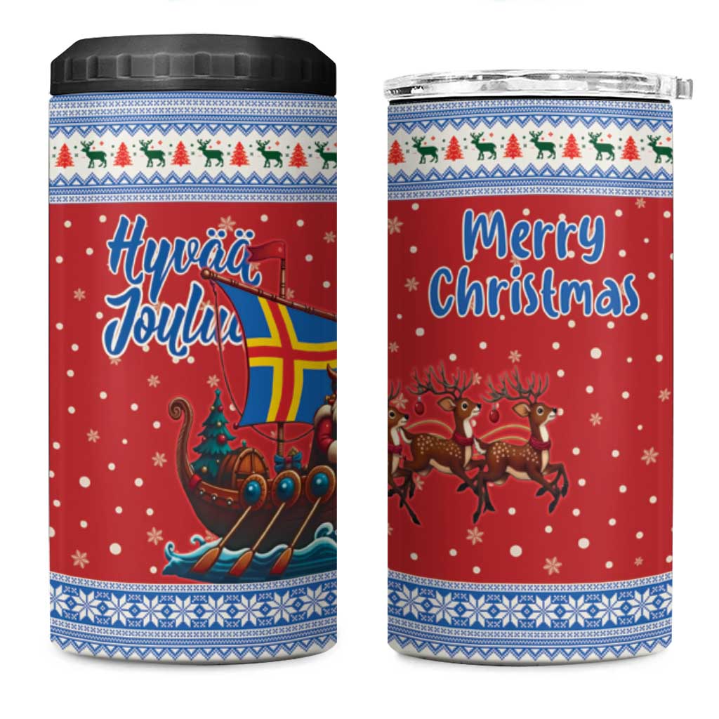 Aland Viking Santa Christmas 4 in 1 Can Cooler Tumbler Funny Reindeer Norse Xmas - Wonder Print Shop