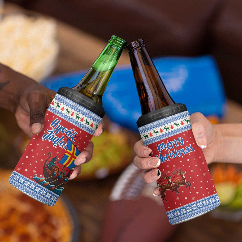 Aland Viking Santa Christmas 4 in 1 Can Cooler Tumbler Funny Reindeer Norse Xmas - Wonder Print Shop