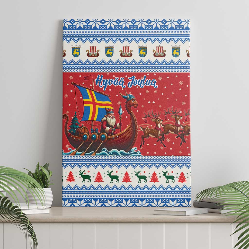 Aland Viking Santa Christmas Canvas Wall Art Funny Reindeer Norse Xmas - Wonder Print Shop