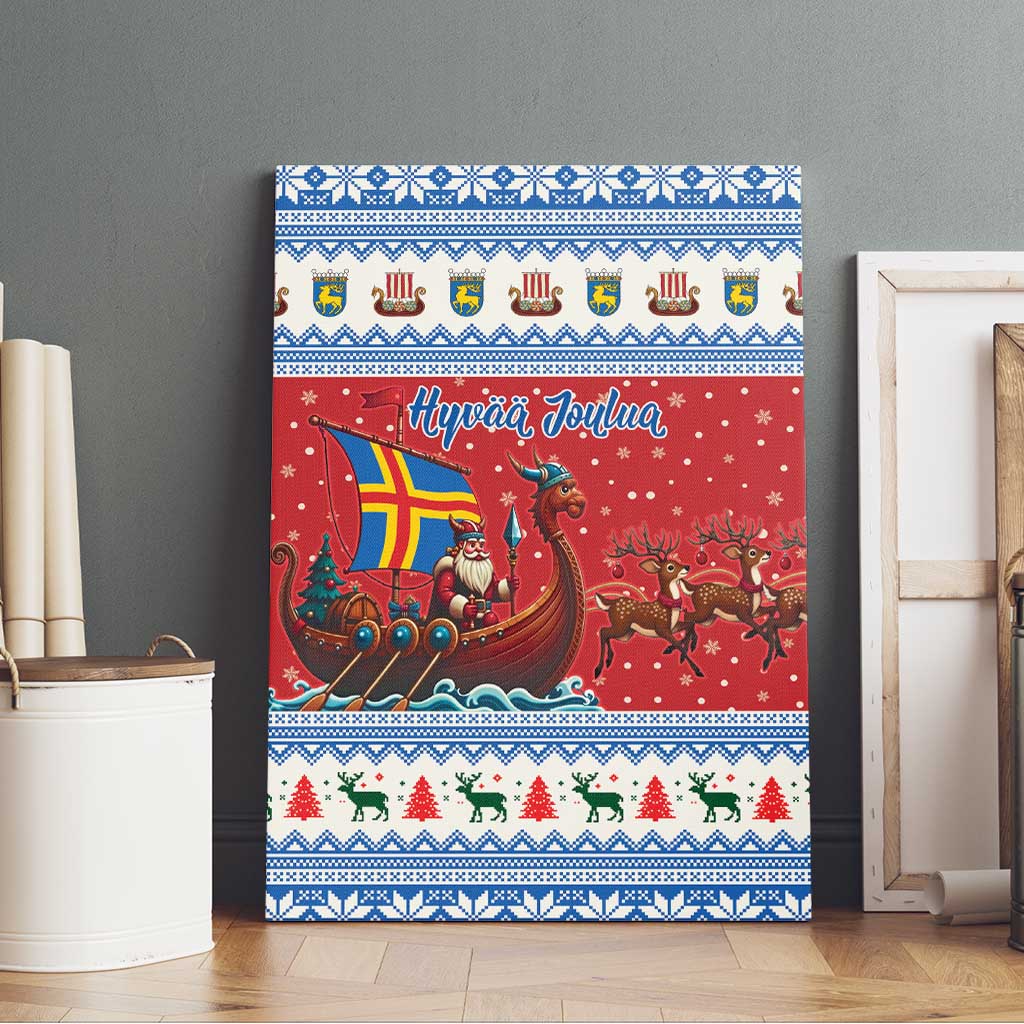 Aland Viking Santa Christmas Canvas Wall Art Funny Reindeer Norse Xmas - Wonder Print Shop