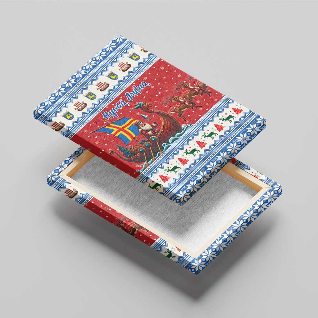 Aland Viking Santa Christmas Canvas Wall Art Funny Reindeer Norse Xmas - Wonder Print Shop