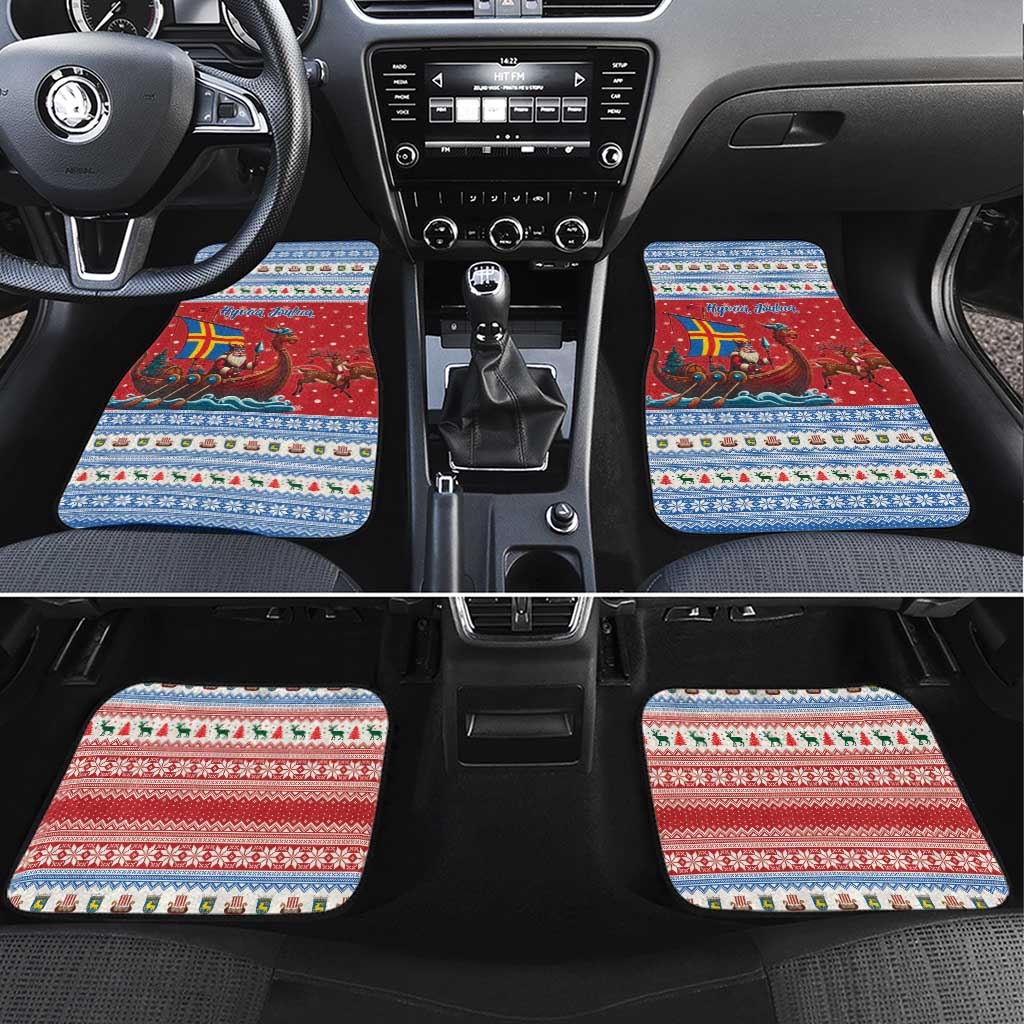 Aland Viking Santa Christmas Car Mats Funny Reindeer Norse Xmas - Wonder Print Shop