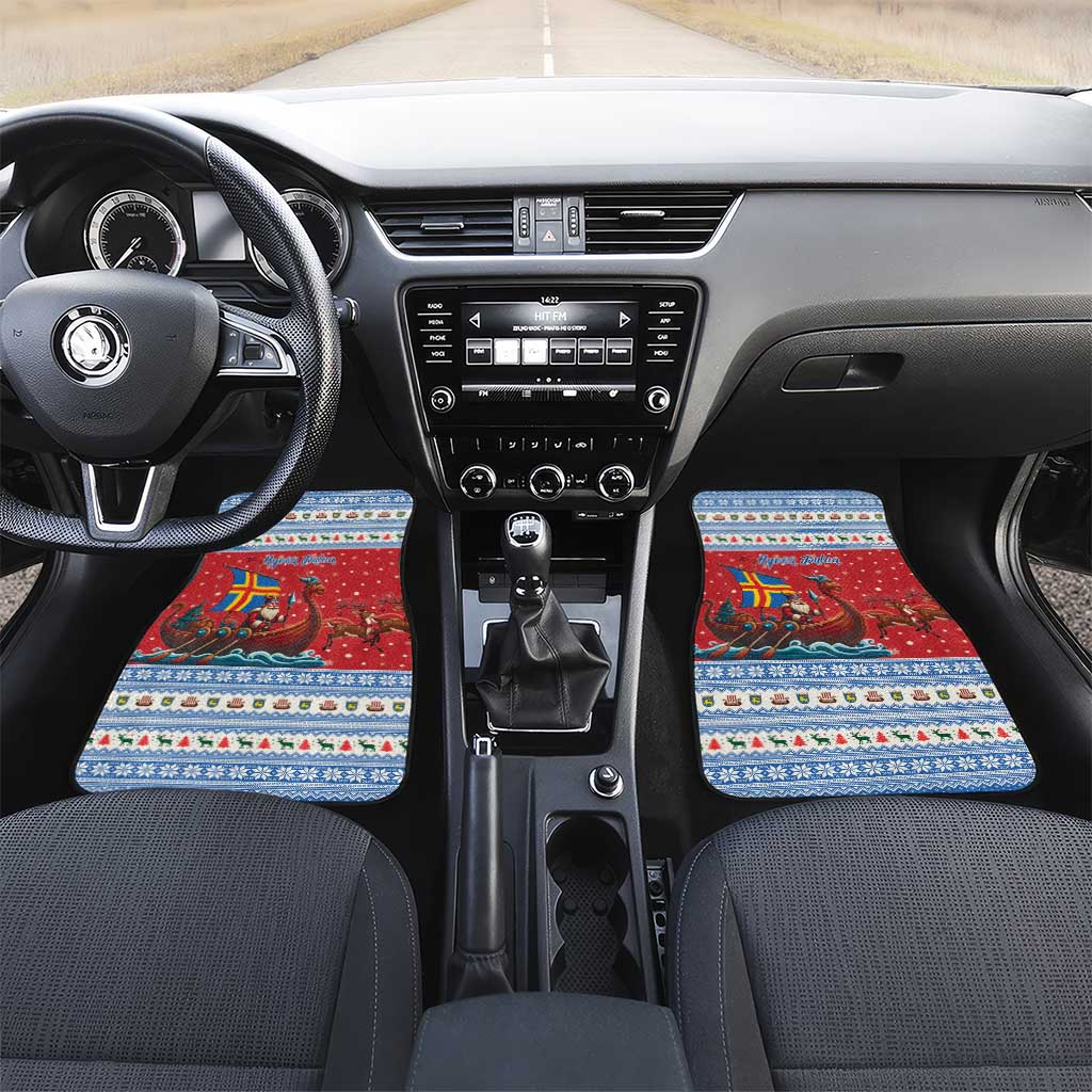 Aland Viking Santa Christmas Car Mats Funny Reindeer Norse Xmas - Wonder Print Shop