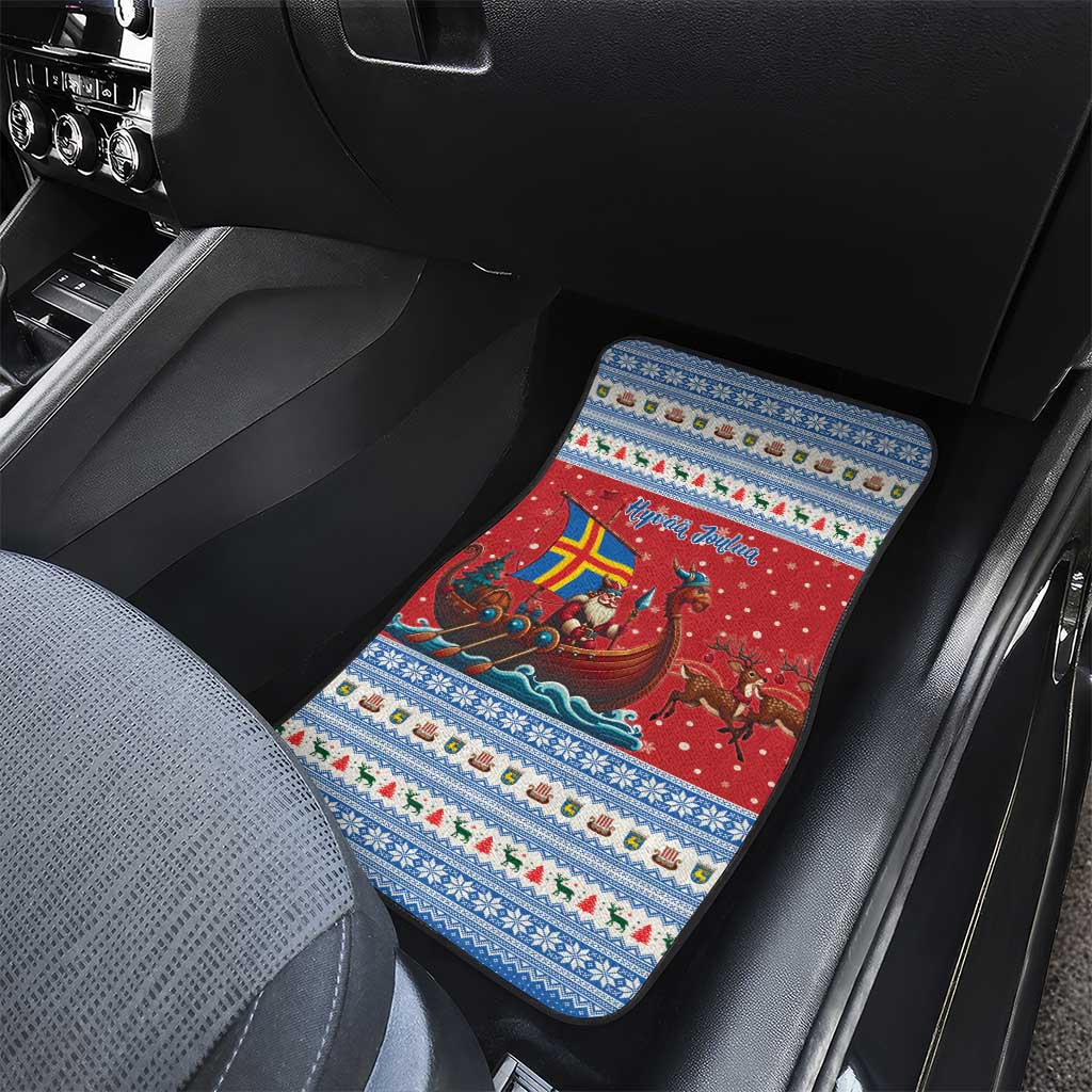 Aland Viking Santa Christmas Car Mats Funny Reindeer Norse Xmas - Wonder Print Shop