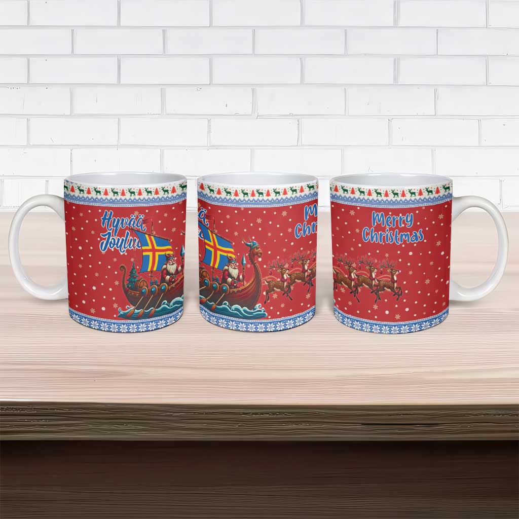 Aland Viking Santa Christmas Ceramic Mug Funny Reindeer Norse Xmas - Wonder Print Shop