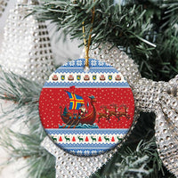 Aland Viking Santa Christmas Ceramic Ornament Funny Reindeer Norse Xmas - Wonder Print Shop