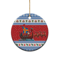 Aland Viking Santa Christmas Ceramic Ornament Funny Reindeer Norse Xmas - Wonder Print Shop