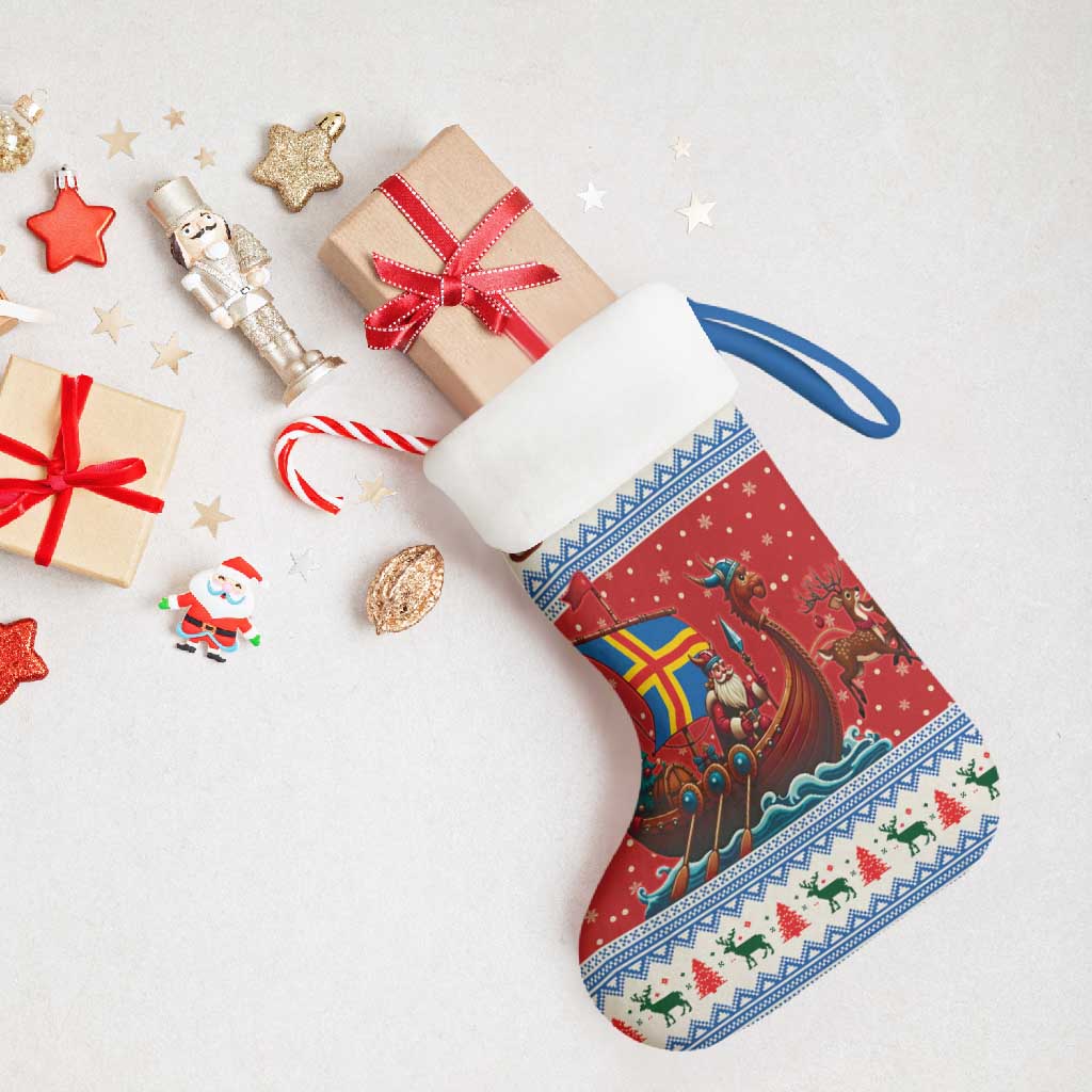 Aland Viking Santa Christmas Stocking Funny Reindeer Norse Xmas - Wonder Print Shop