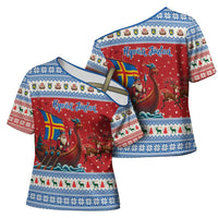 Aland Viking Santa Christmas Cross Shoulder Shirt Funny Reindeer Norse Xmas - Wonder Print Shop