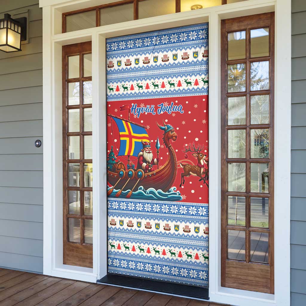 Aland Viking Santa Christmas Door Cover Funny Reindeer Norse Xmas - Wonder Print Shop