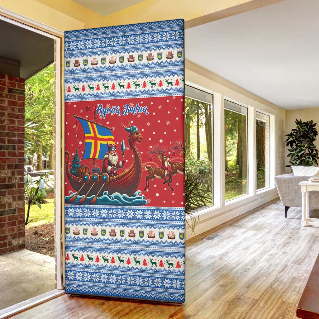 Aland Viking Santa Christmas Door Cover Funny Reindeer Norse Xmas - Wonder Print Shop