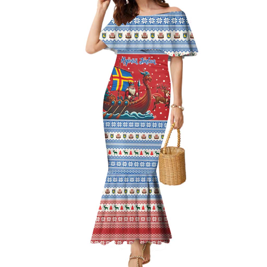 Aland Viking Santa Christmas Family Matching Mermaid Dress and Hawaiian Shirt Funny Reindeer Norse Xmas - Wonder Print Shop