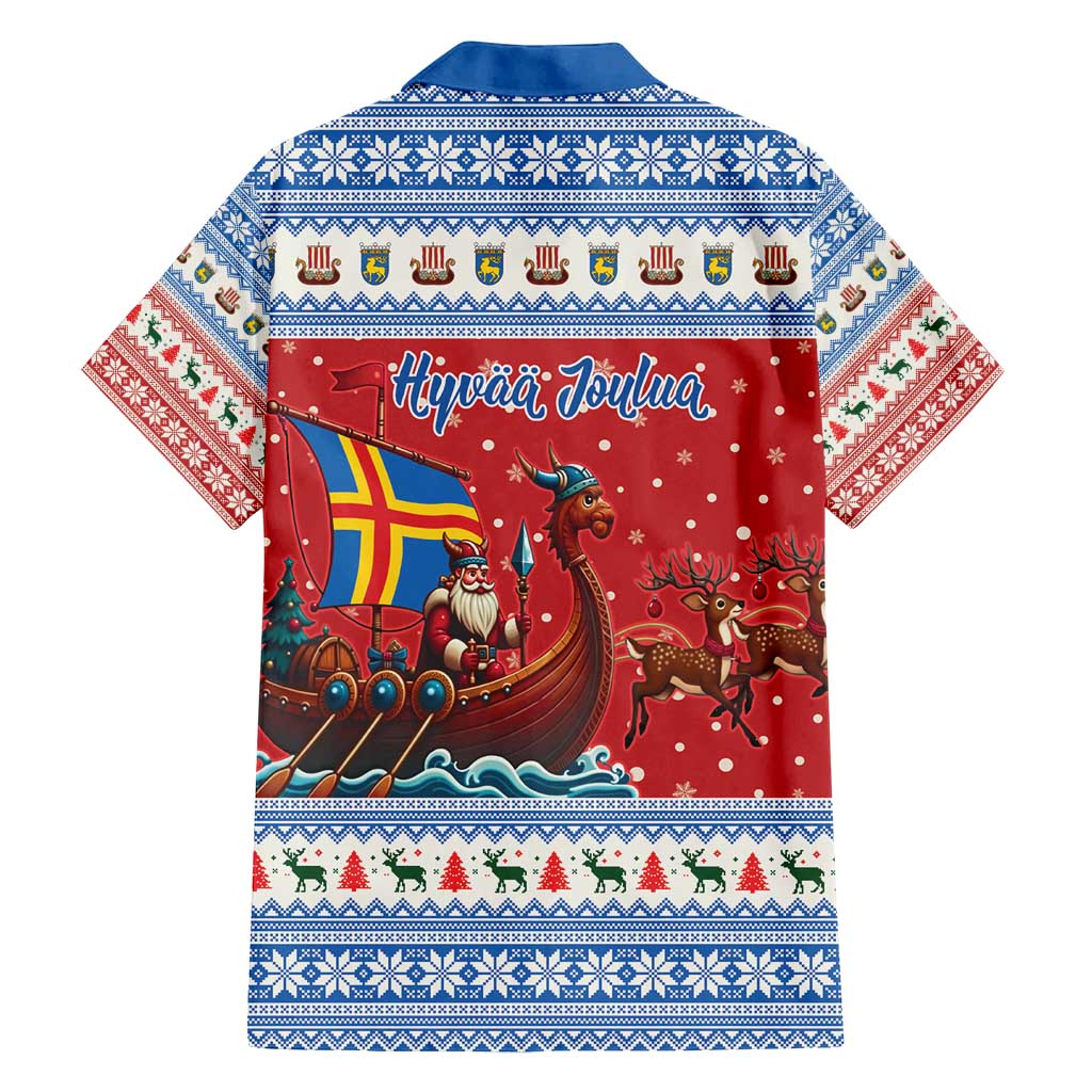 Aland Viking Santa Christmas Family Matching Off Shoulder Maxi Dress and Hawaiian Shirt Funny Reindeer Norse Xmas - Wonder Print Shop