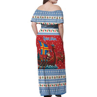 Aland Viking Santa Christmas Family Matching Off Shoulder Maxi Dress and Hawaiian Shirt Funny Reindeer Norse Xmas - Wonder Print Shop