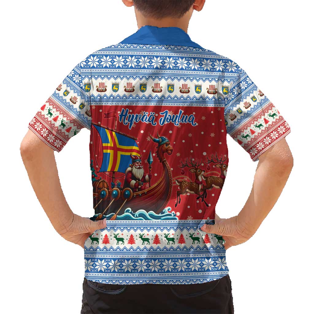 Aland Viking Santa Christmas Family Matching Puletasi and Hawaiian Shirt Funny Reindeer Norse Xmas - Wonder Print Shop