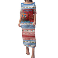 Aland Viking Santa Christmas Family Matching Puletasi and Hawaiian Shirt Funny Reindeer Norse Xmas - Wonder Print Shop