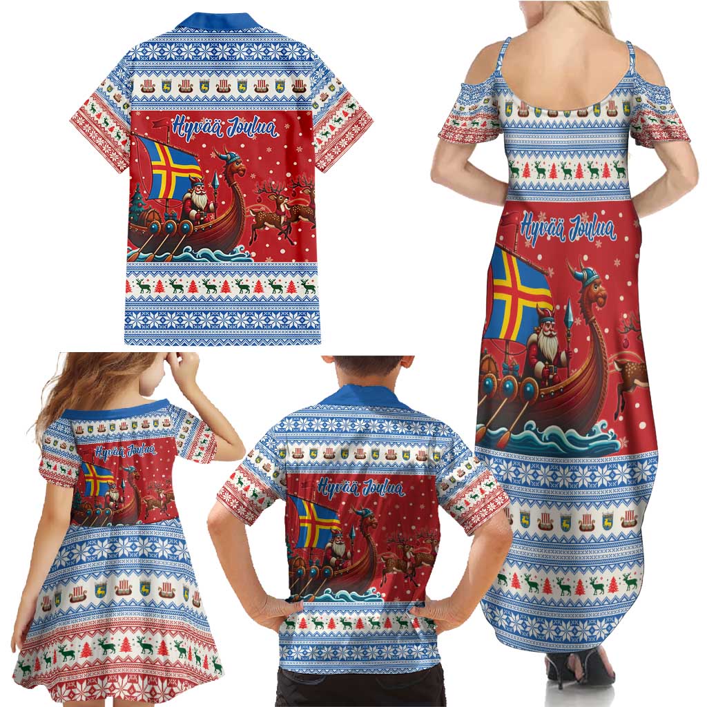 Aland Viking Santa Christmas Family Matching Summer Maxi Dress and Hawaiian Shirt Funny Reindeer Norse Xmas - Wonder Print Shop